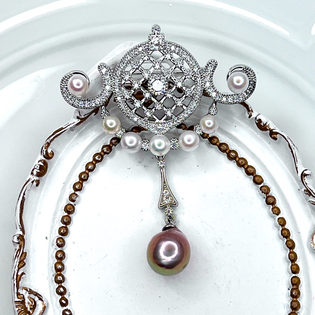 Handmade Freshwater Multi High Quality Metallic Edison Pearl Pendant Brooch 68$
